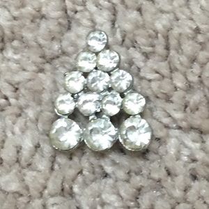 Vintage rhinestone triangle pin